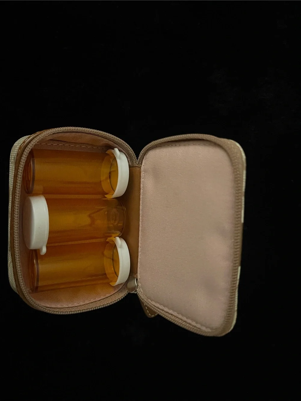 Coach Beige and Brown Designer Pattern Pill case never used